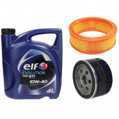 Kit pentru schimb ulei + filtre Dacia Supernova, Solenza Elf 01 12210 ELF 10W40 4L + FILTRU ULEI OE +FILTRU AER