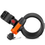Antifurt Bicicleta Otel cu Cheie, Cablu 10mm, Suport Inclus, Negru, Siguranta Maxima, Protectie Murdarie, 2 Chei