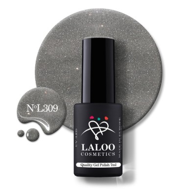 309 Iron Grey Glitter | Laloo gel polish 7ml foto