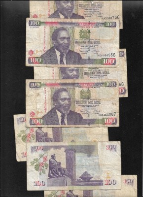 Kenya 100 shilingi shillings 2010 F-VF pret pe bucata foto