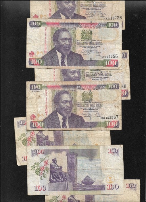 Kenya 100 shilingi shillings 2010 F-VF pret pe bucata