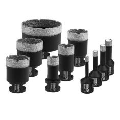 Set de coroane diamantate 6,8,10,12,20,28,35,40,45,68mm, ghidaj pentru burghie foto