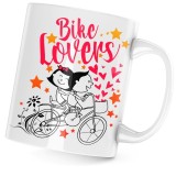 Cana alba personalizata &quot;Cadou Valentine&#039;s Day Bike Lovers&quot;, INOVATIX&reg;. 330ml, Oem