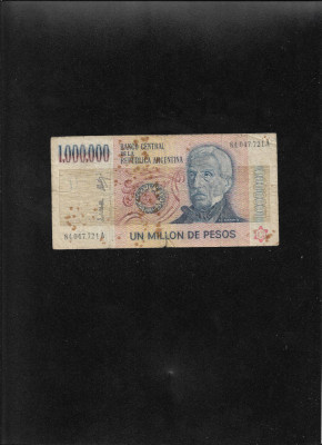 Rar! Argentina 1000000 1.000.000 pesos 1981 seria84047721 uzata semnatura rara foto