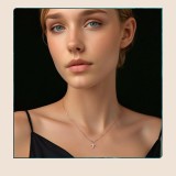 Set Argint 925 cu Moissanite, Cruciulite Delicate, Cercei cu Filet, Pandantiv 13mm, Lantisor Argint 925, Bijuterii Argintboutique