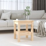 Masuta cafea Gossi 35x35x40 cm lemn masiv pin, raft depozitare, living, alb/negru/maro/gri