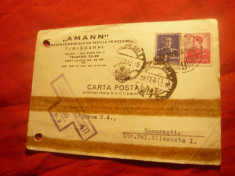 Carte Postala Comerciala cu Antet - Amann -Textile Soc.pe Actiuni Timisoara 1942 foto