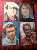 4 Ilustrate - Mari Actori : Michael York , Steve Mc Queen ,Paul Newman , Richard Dreyfuss Ed. ACIN Casa Filmului Romania