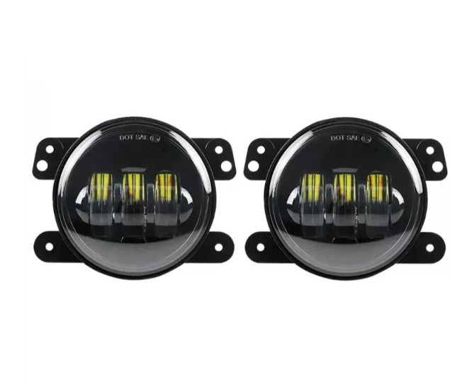 Set 2 proiectoare ceata LED Dacia, Renault, Nissan, lumina alba, diamentru 3.5 98mm, 30W, 12V, carcasa aluminiu, mufa H11, BZRSH