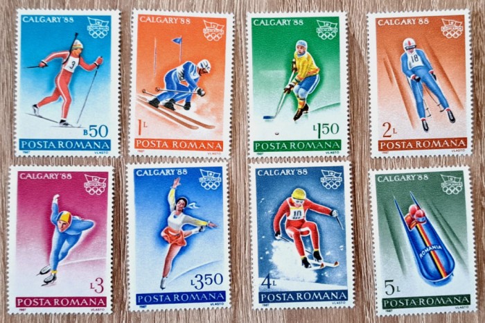 TIMBRE ROM&Acirc;NIA LP1194/1987 J.O. CALGARY -Serie simpla -MNH