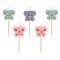 Set Lum&acirc;nări Zi de Naștere, Fluturi, 5 Bucăți, Parafină, Multicolor