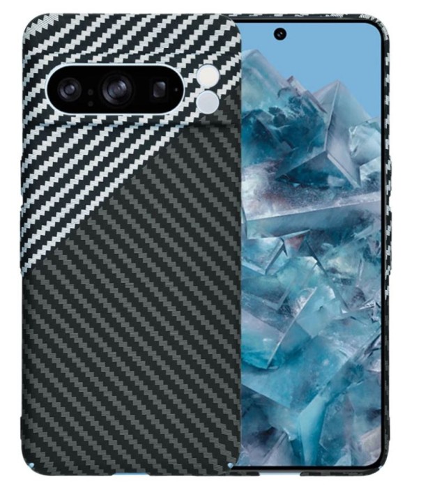 Husa Plastic Google Pixel 7 Pro Techsuit Carbon Alb &amp; Negru