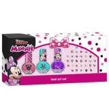 Set manichiura pentru fetite Minnie, 4 ml, 3 lacuri, 36 stickuri, 3 ani+, Disney
