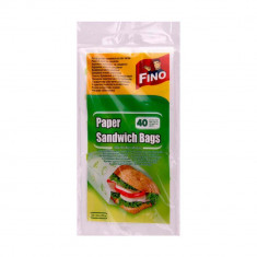 Pungi Sandwich Hartie Fino, 12.5x6x25 cm, 40 Buc/Set, Fino Pungi de Hartie pentru Sandwich, Pungi Alimentare Fino, Pungi Alimentare de Hartie, Pungi d