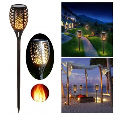 Set 2 Lampi Solare LED tip Torta cu Efect Flacara 9W 60cm foto
