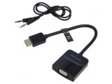 Convertor HDMI la VGA 0,15m negru, carcasa ABS