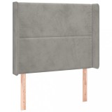 Cumpara ieftin Tablie de pat cu aripioare gri deschis 83x16x118/128 cm catifea