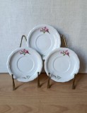 Lot de 3 farfurioare portelan cu model floral