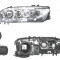 Far Mazda 6 (Gg/Gy), 06.2002-04.2005, fata, Stanga, H1+H1+H3; electric; rama reflector argintie; cu motor, DEPO