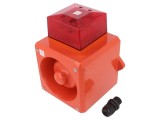 Semnalizator luminos și acustic 24VDC cu sirenă și lumină flash