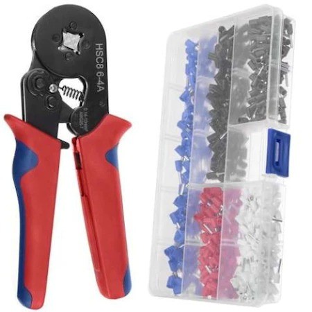 Set cleste de sertizare cu 500 terminali, 0,14-10 mm 2