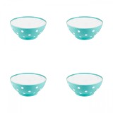 Set boluri, 4 piese, 350 ml, Plastic, Verde