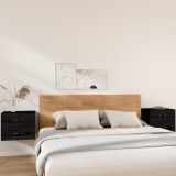 VidaXL Noptiere de perete, 2 buc., negru, 50x36x40 cm