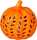 Decoratiune dovleac cu lumina MagicHome Nature din portelan, 10,6 cm