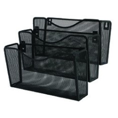 Suport metalic Mesh, pentru reviste si pliante, de perete, 3 buc/set, Q-Connect