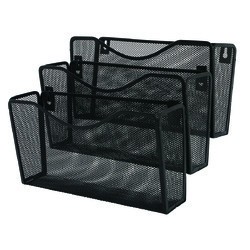 Suport metalic Mesh, pentru reviste si pliante, de perete, 3 buc/set, Q-Connect