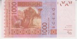 B11 - Bancnota foarte veche - Africa de vest - 1000 franci