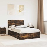 Cumpara ieftin Cadru de pat Stejar fumuriu 120 x 190 cm Lemn Ingineresc