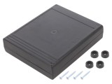 Carcasă desktop ABS neagră 119mm x 143mm x 27mm