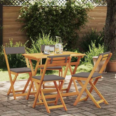 vidaXL Set bistro 5 pcs Maro lemn masiv de acacia 4105505 foto