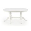Masa extensibila living HM Joseph, blat MDF, structura lemn masiv, 8 persoane, 150-190x90x77 cm, alb