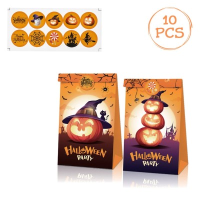 Set Pungi Halloween, Carton, Autocolante, Multicolor, 10 Bucăți foto