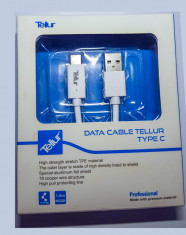 Cablu Tellur USB - Type C, 100cm, alb foto
