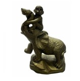 Maimuta calare pe elefant din rasina 9 cm ,Model T30