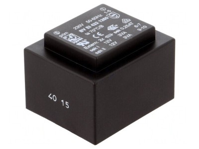 Transformator &amp;icirc;ncapsulat 6VA 230V AC 12V 250mA PCB foto