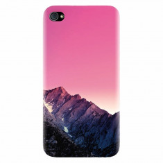 Husa silicon pentru Apple Iphone 4 / 4S, Mountain Peak Pink Gradient Effect