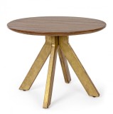 Cumpara ieftin Masuta lemn mango maro otel auriu Sherman 60x45 cm