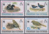Timbre cu păsări WWF din Tristan da Cunha