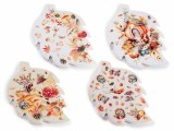 Cumpara ieftin Set 4 suporturi vase fierbinti pluta natur ceramica multicolora Leaf 4 x 15 x 23 H