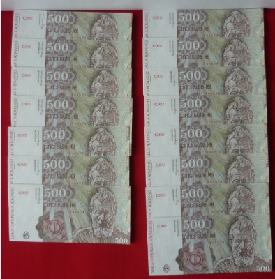 500 LEI 1991 APRILIE, LOT 15 BUC. CONSECUTIVE foto