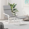 Gossi scaun de relaxare cu taburet, gri deschis, textil