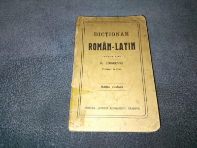 M SAUREANU - DICTIONAR ROMAN LATIN foto