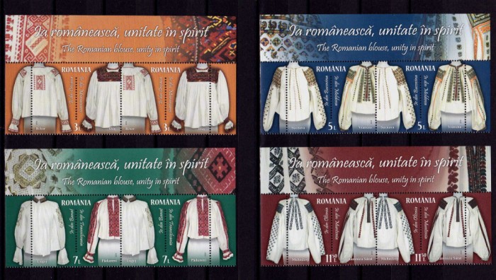 ✅RO 2018 LP 2199 &quot;Ia Romaneasca ,unitate in spirit&quot;- pereche H + MANSETA ,MNH