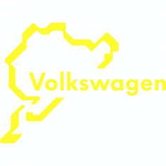 Sticker auto &amp;#039;&amp;#039;Volkswagen pista&amp;#039;&amp;#039;, 20x20cm, Galben foto