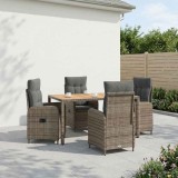 Cumpara ieftin Set dining pentru exterior 5 buc. Gri deschis si gri inchis