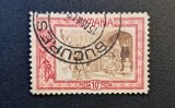 Emisiunea Jubiliară "Expozițiunea Generală / Principesa Maria" (1906) - 10 BANI Roșu &amp; Sepia (Dintelat, Ștampilat Impecabil "BUCUREȘTI 15 MAI 06") RO1